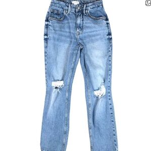 Good American Blue Straight Leg Jeans